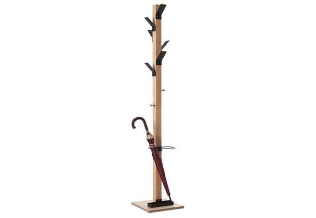 Immagine di Appendiabiti da terra in legno Paperflow Wood Range Modello A  35x35x178 cm  6 ganci poliestere neri