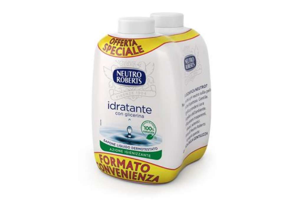 Immagine di Ricarica sapone Neutro Roberts Idratante con glicerina - 200 ml Conf 2 pezzi - 7004285