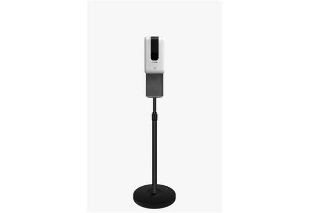 Immagine di Piantana con dispenser gel igienizzante touchless 1200 ml struttura in metallo nero e salva goccia h