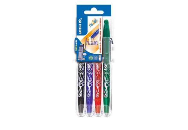 Immagine di Penne a sfera cancellabili Pilot Frixion Ball 0,7 mm nero blu rosso verde Set2go 4 pezzi  - 006821