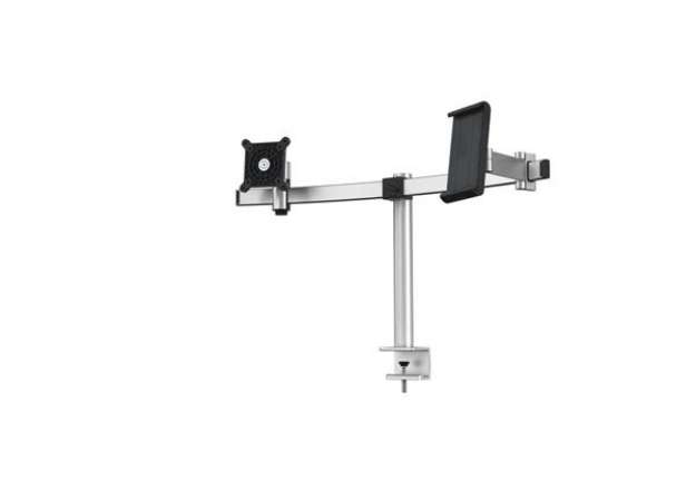Immagine di Braccio porta monitor per 1 schermo max 27'' e 1 tablet max 13'' DURABLE argento metallizzato 780x44
