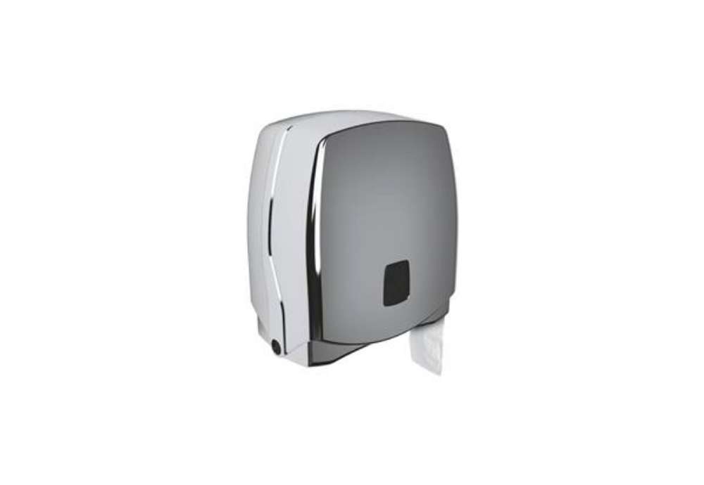 Immagine di Mini distributore di carta igienica jumbo Hylab Ø max rotolo 20 cm - argento STE-TO3/SS