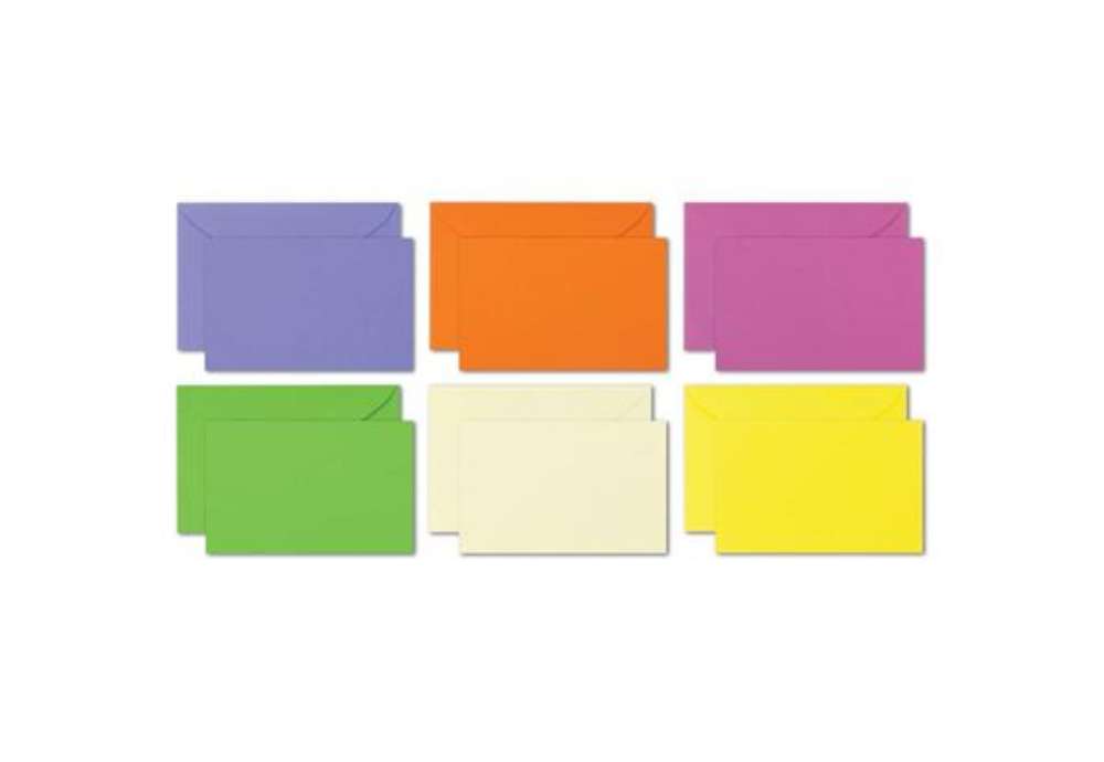 Immagine di Biglietti con busta Ellebi-Sadoch Capri formato 9 - 9x14 cm - colori forti assortiti - Conf. 100 pez