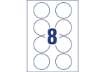 Immagine di Badge adesivi per tessuti rotondi Avery Ø 65 mm - 8 et/foglio - stampanti laser Conf. 20 fogli - L48