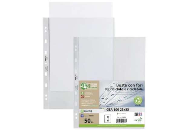 Immagine di Buste in PP buccia Sei Rota Gea 100 trasparente 23x33 cm - medio spessore - confezione 50 pezzi - 70