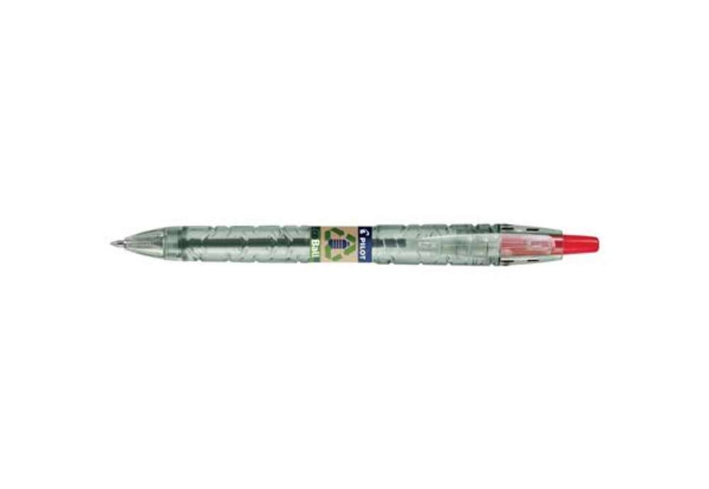 Immagine di Penna a sfera a scatto Pilot ecoball B2P ricaricabile - punta 1 mm - inchiostro a base d'olio - ross