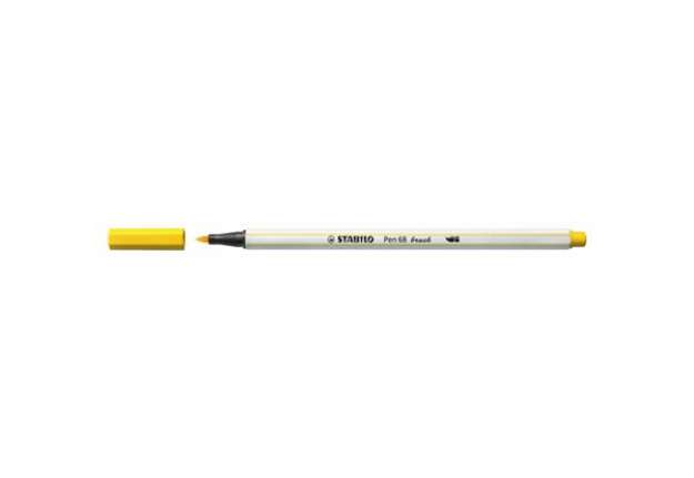 Immagine di Pennarello Stabilo Pen 68 brush - punta a pennello - M 1 mm giallo 568/44