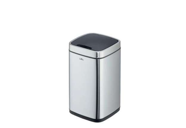 Immagine di Cestino con sensore DURABLE NO TOUCH argento metallizzato - capienza 12 Lt - 3421-23