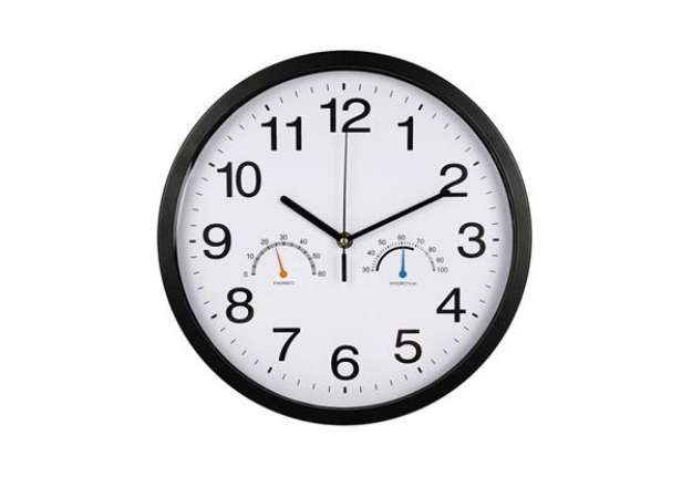 Immagine di Orologio da parete con termometro Methodo Thermo- diametro Ø 30,3 cm - nero - V150811