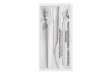 Immagine di Set forchetta + coltello + tovagliolo Dopla Bis ESTABIO - 33x33 cm 2 veli - conf 100 pezzi - 3907