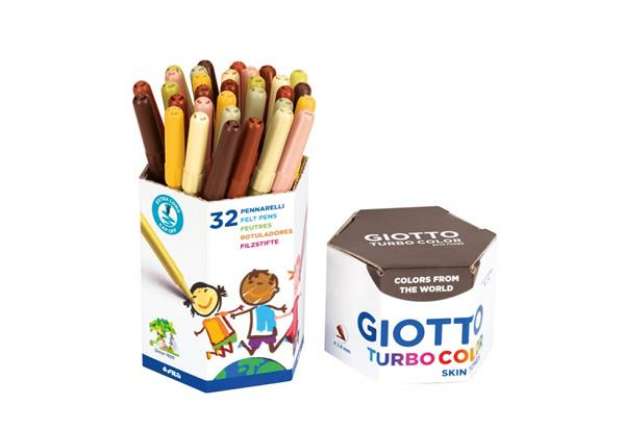 Immagine di Pennarelli Giotto Turbo Color Skin Tones punta fine in fibra 2,8 mm colori assortiti - conf. 32 pezz