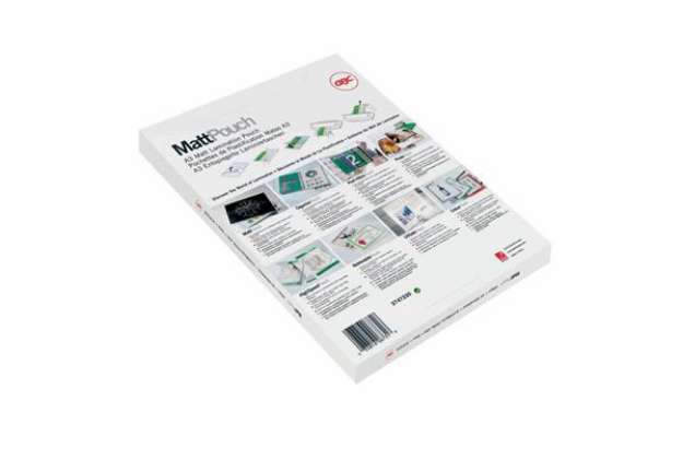 Immagine di Pouches per plastificatrici GBC matt - 2x75 µm - opache - A4 Conf. 100 pezzi - 3747240