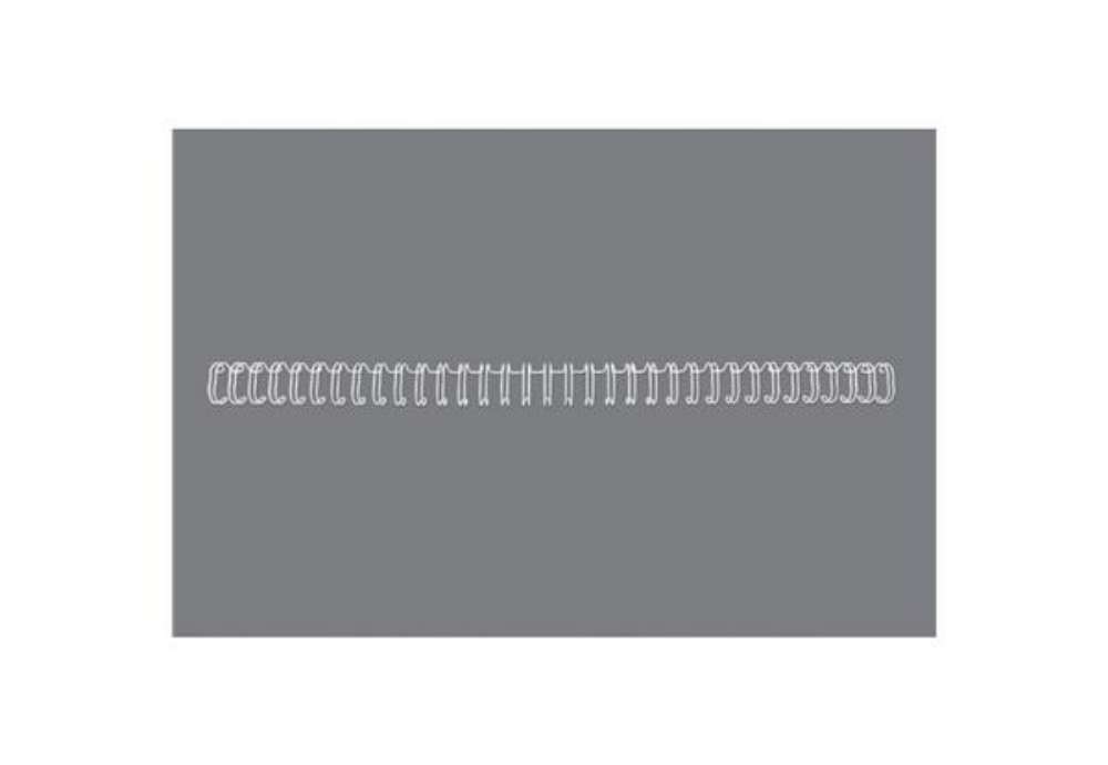 Immagine di Spirali metalliche a 34 anelli GBC Wirebind 6 mm A4 bianco - fino a 55 fogli - conf. 100 pezzi - RG8