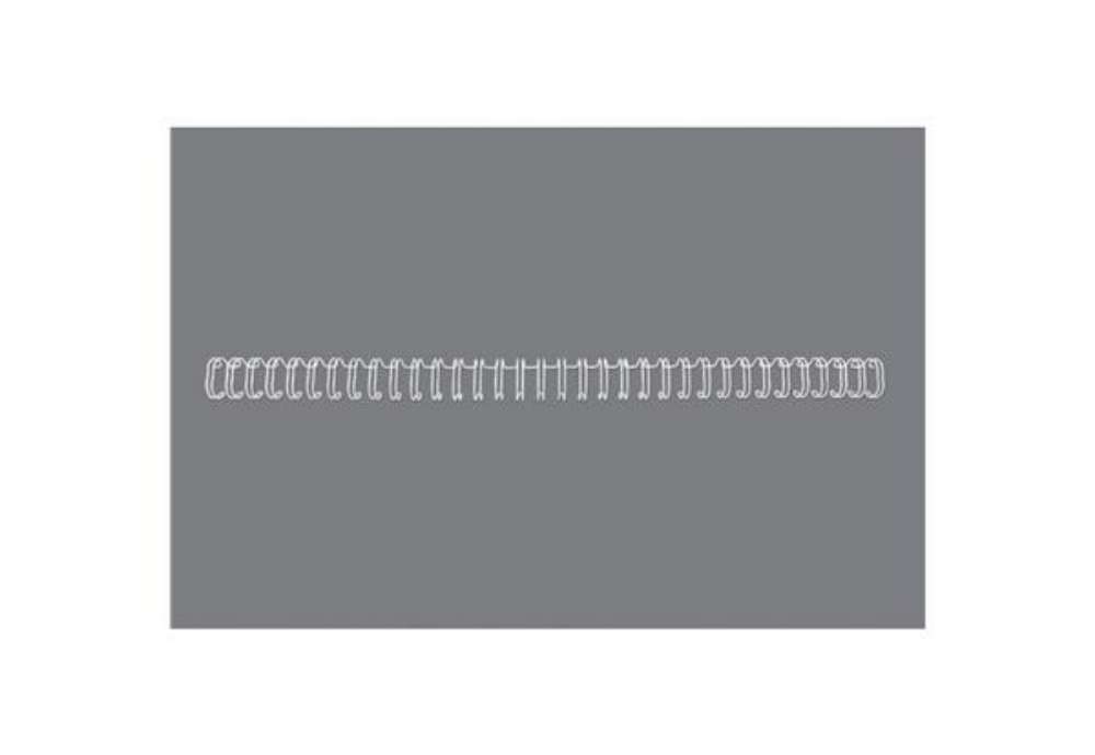 Immagine di Spirali metalliche a 34 anelli GBC Wirebind 8 mm A4 bianco - fino a 70 fogli - conf. 100 pezzi - RG8