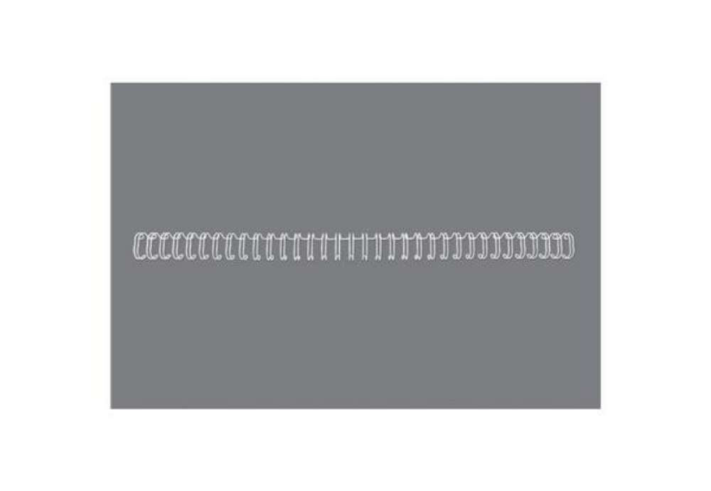Immagine di Spirali metalliche a 34 anelli GBC Wirebind 11 mm A4 bianco - fino a 100 fogli - conf. 100 pezzi - R