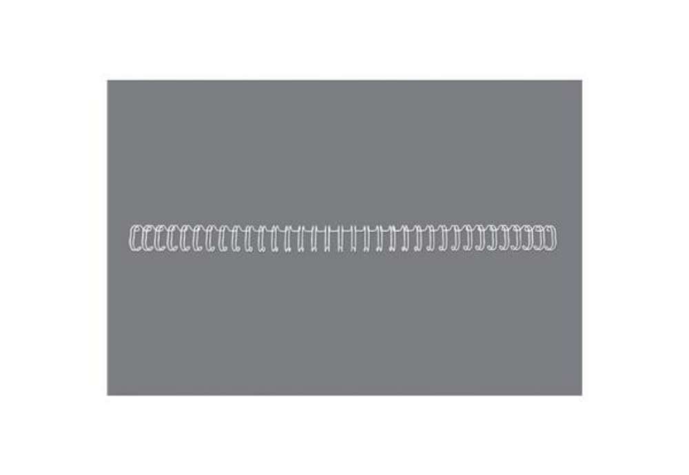 Immagine di Spirali metalliche a 34 anelli GBC Wirebind 12 mm A4 bianco - fino a 115 fogli - conf. 100 pezzi - R