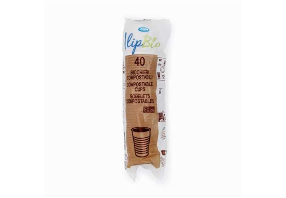 Immagine di Bicchieri bianchi da caffè IlipBio in Mater-Bi 80 cc - h. 5,4 cm - diametro 5,7 cm - Conf. 40 pz  61
