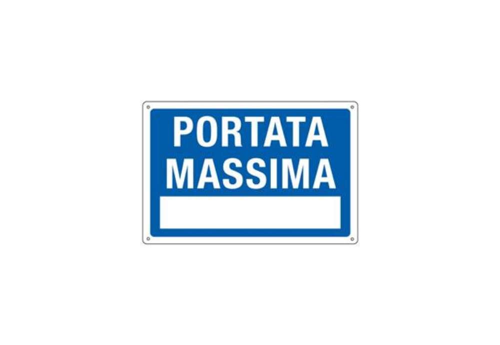 Immagine di Cartello informativo 30x20 cm Cartelli Segnalatori ''Portata Massima'' 3101