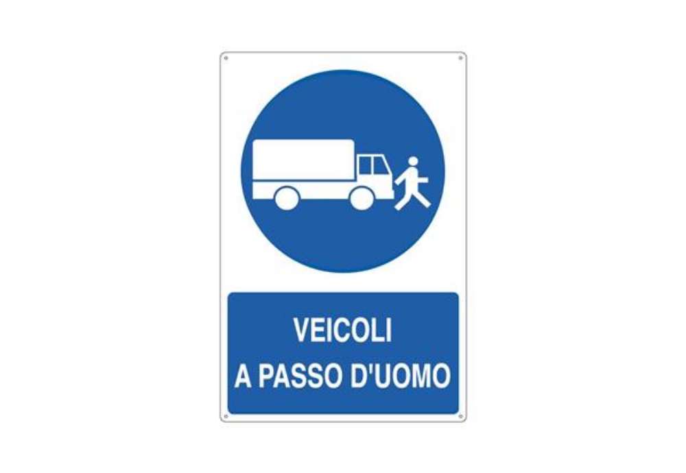 Immagine di Cartello informativo 50x70 cm Cartelli Segnalatori ''Veicoli a passo d'uomo'' E1909Y