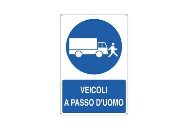 Immagine di Cartello informativo 50x70 cm Cartelli Segnalatori ''Veicoli a passo d'uomo'' E1909Y