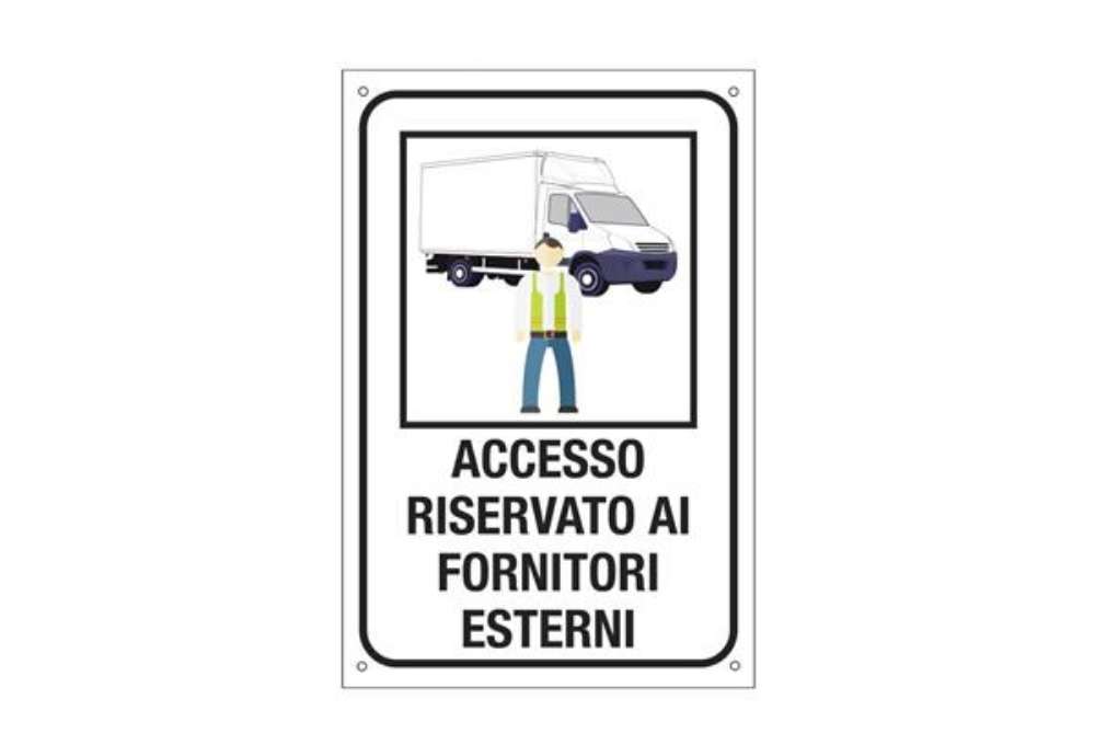 Immagine di Etichetta informativa 20x30 cm Cartelli Segnalatori ''Accesso riservato ai fornitori esterni'' - 353