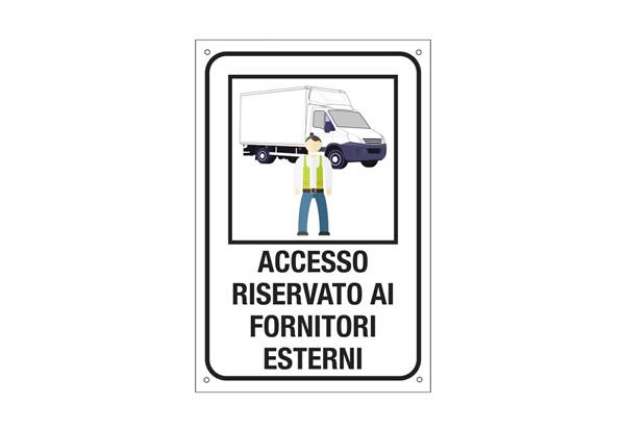 Immagine di Etichetta informativa 20x30 cm Cartelli Segnalatori ''Accesso riservato ai fornitori esterni'' - 353