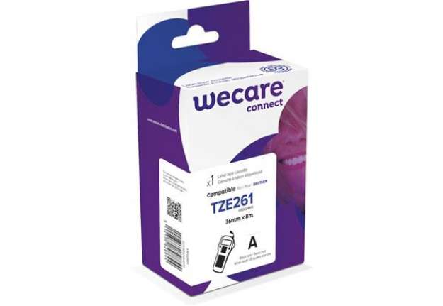Immagine di Nastro compatibile Brother 36 mm x 8 mt Wecare nero/bianco K80024W4