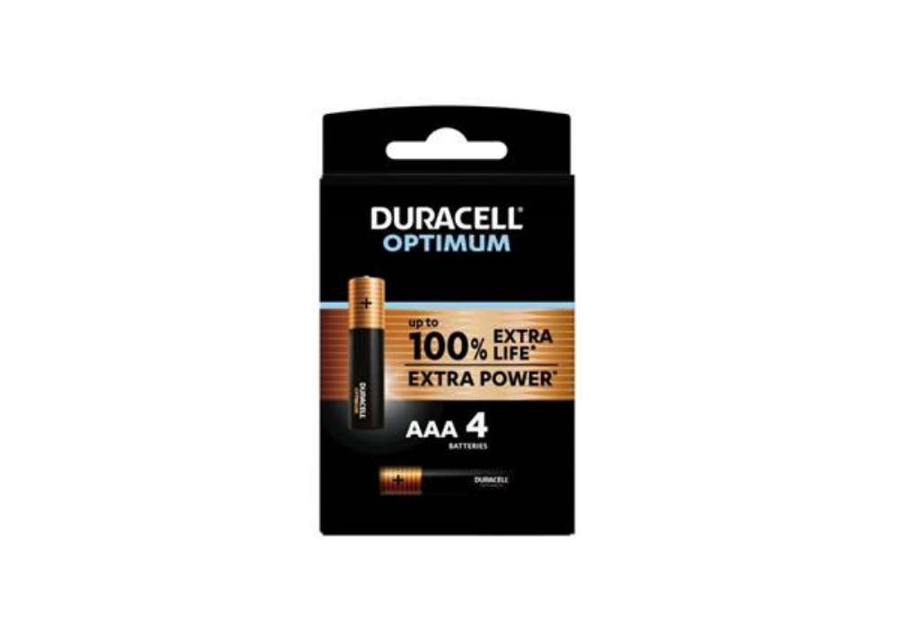 Immagine di Batteria alcaline Duracell Optimum Ministilo AAA - MN2400 - blister da 4 - DU0031-05000394137523