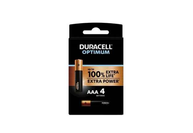 Immagine di Batteria alcaline Duracell Optimum Ministilo AAA - MN2400 - blister da 4 - DU0031-05000394137523