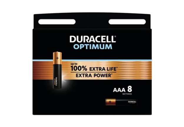 Immagine di Batteria alcaline Duracell Optimum Ministilo AAA - MN2400 mAh - blister da 8 - DU0036-05000394137721