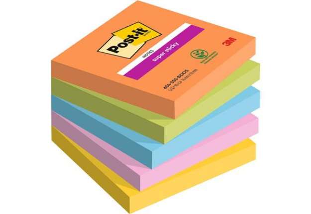 Immagine di Foglietti Post-it® Super Sticky Boost - conf. 5 blocchetti da 90 ff 76x76 mm - 654-5SS-BOOS