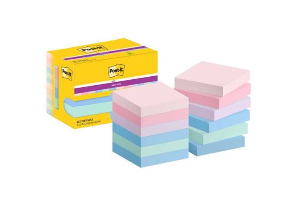 Immagine di Foglietti Post-it® Super Sticky Soulful conf. 12 blocchetti da 90 ff - 47,6x47,6 mm - 622-12SS-SOUL