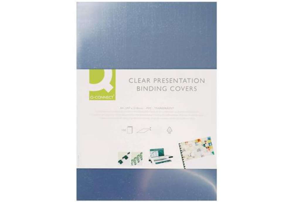 Immagine di Copertina per rilegatura Q-Connect trasparente 150 µm A4 - conf. 100 pezzi - KF32120