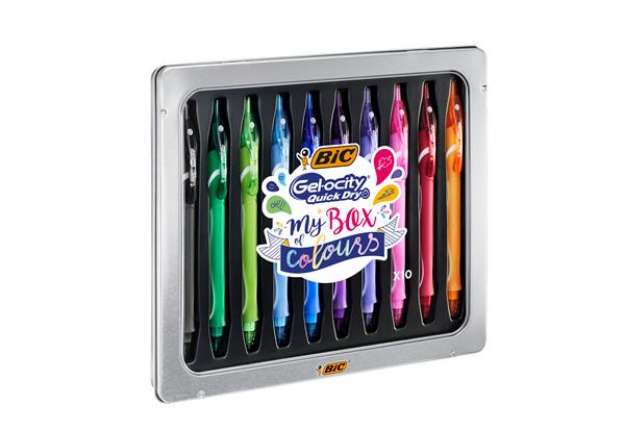 Immagine di Penna a sfera Gelocity quick dry - punta 0,7mm - colori assortiti - BIC - astuccio 10 pezzi