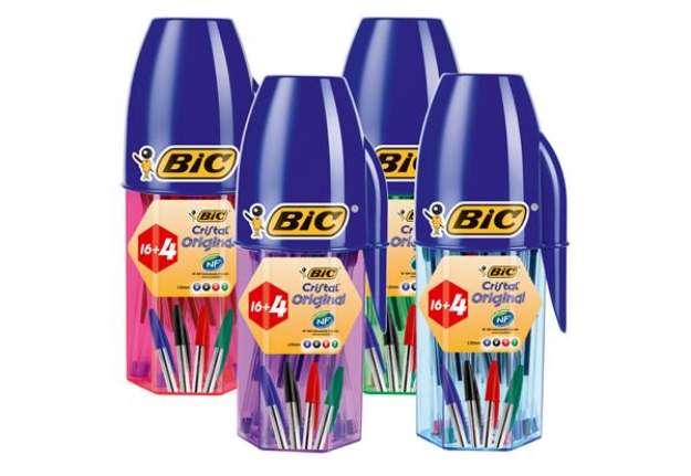 Immagine di Penna a sfera Cristal - punta 1.0mm - colori assortiti - Bic - barattolo 20 pezzi