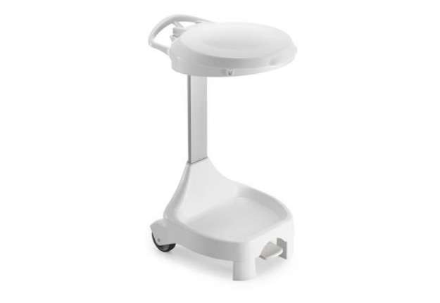 Immagine di Carrello portasacco rifiuti TTS Smile W-1070 - 60+60 Lt con coperchio - bianco 0W014870