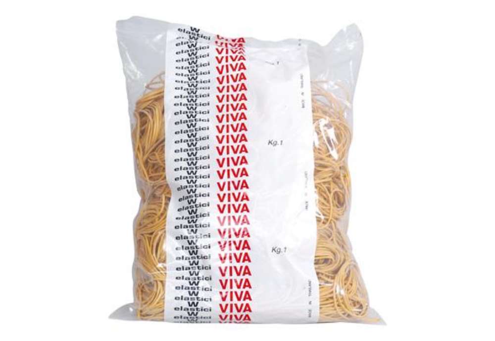 Immagine di Elastici ad anello - diametro 8 cm - 1 kg - gomma - giallo - Viva