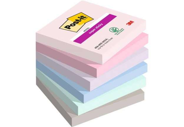 Immagine di Foglietti Post-it® Super Sticky Soulful conf. 6 blocchetti da 90 ff - 76x76 mm - 654-6SS-SOUL