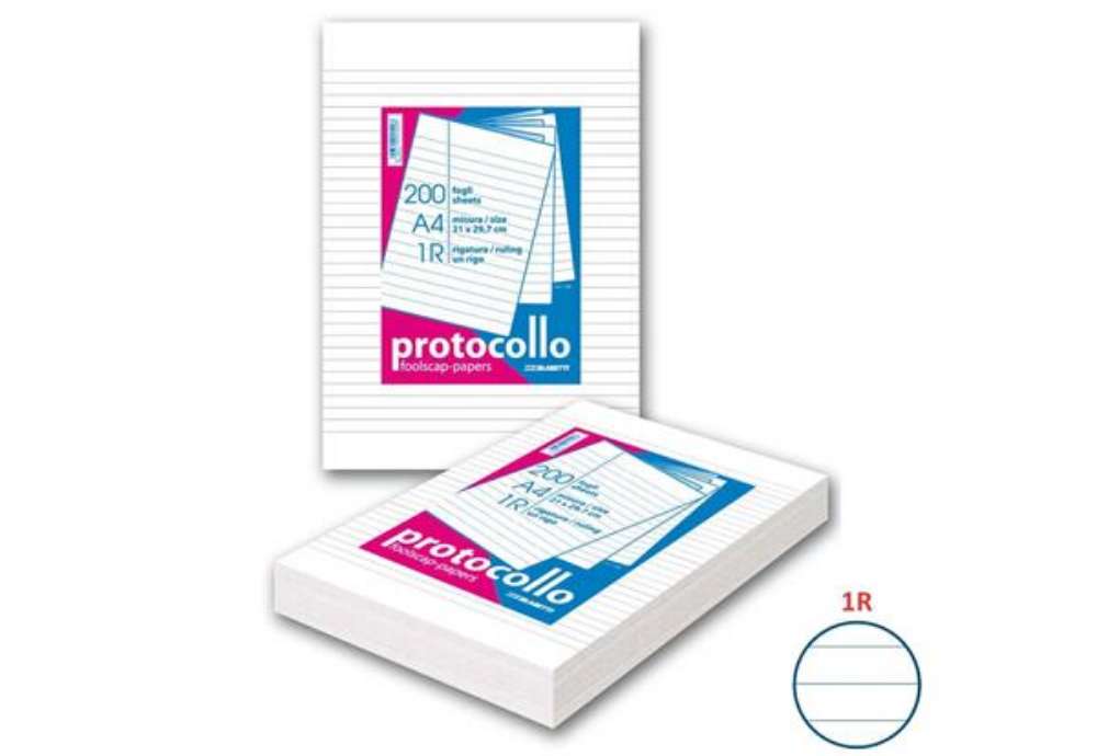 Immagine di Fogli protocollo Blasetti A4 - 60 g/m² - risma 200 ff - 1R - 1280