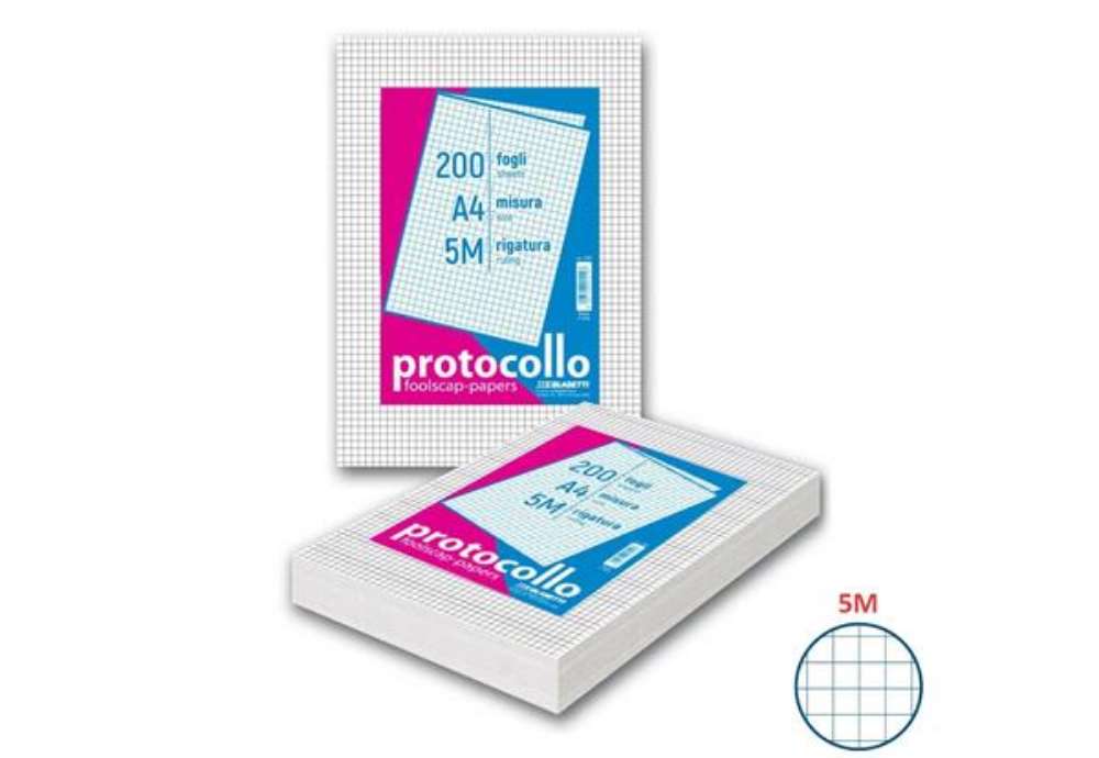 Immagine di Fogli protocollo Blasetti A4 - 60 g/m² - risma 200 ff - 5M - 1282