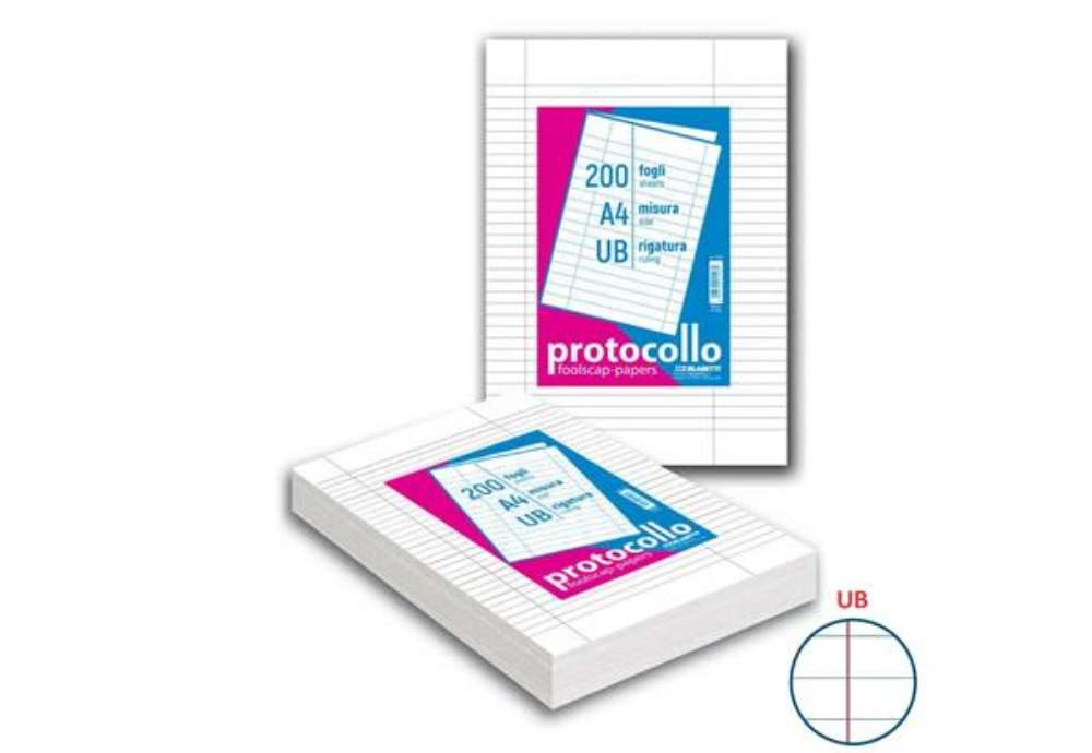 Immagine di Fogli protocollo Blasetti A4 - 120 g/m² - risma 100 ff - UB - 1320