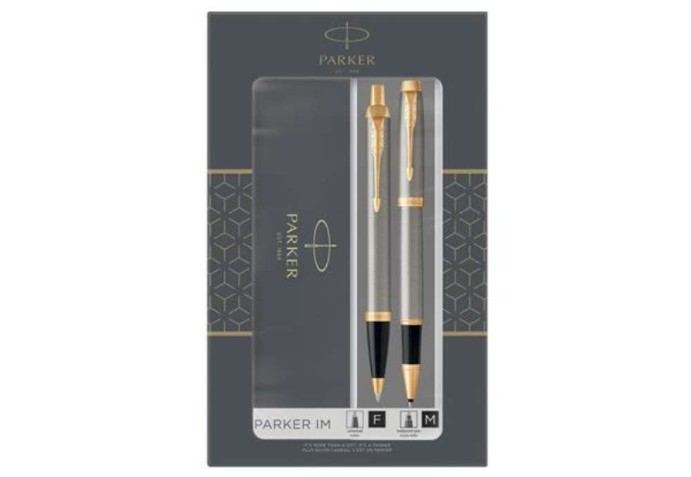 Immagine di Gift Set Sfera M + roller a sfera IM Brushed metal GT - Parker
