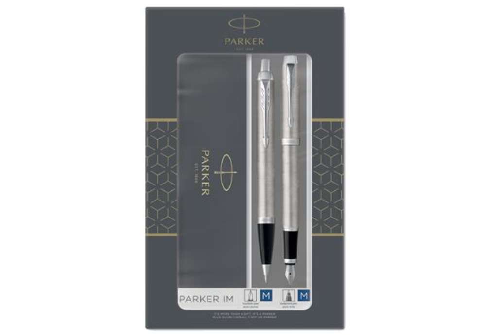 Immagine di Gift Set DUO - IM stainless steel sfera + stilografica - punta media - Parker