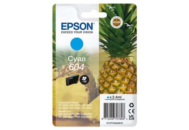 Immagine di Epson - Cartuccia - Ciano - 604 - C13T10G24010 - 2,4 ml