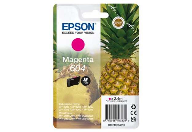 Immagine di Epson - Cartuccia - Magenta - 604 - C13T10G34010 - 2,4 ml