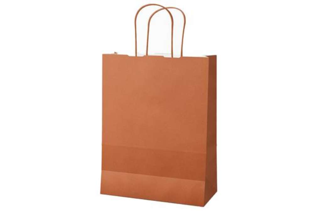 Immagine di Shopper Twisted - maniglie cordino - 22 x 10 x 29 cm - carta kraft - terracotta - Mainetti Bags - co