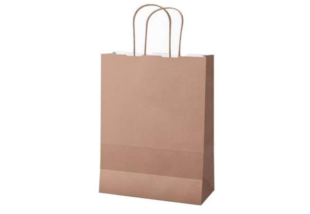 Immagine di Shopper Twisted - maniglie cordino - 18 x 8 x 24 cm - carta kraft - rosa antico - Mainetti Bags - co