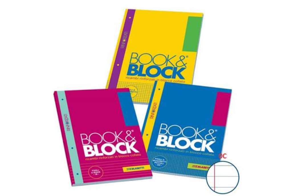Immagine di Ricambi per quaderni ad anelli Blasetti Book&Block - A4 - 80 g/m² - 40 ff - C - 7740