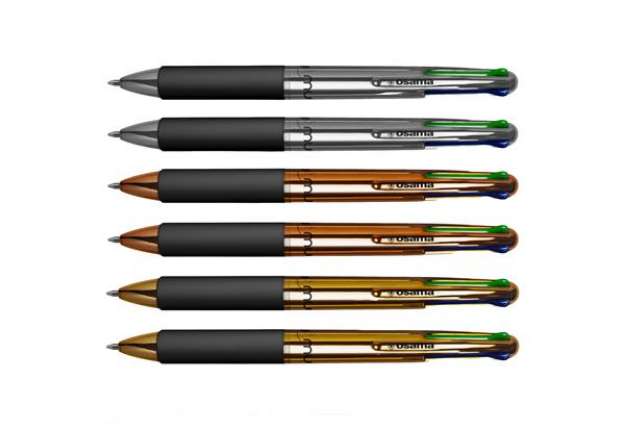 Immagine di Astuccio penne a sfera Chrome - punta 1,00 mm - 4 colori  - Osama - conf. 6 pezzi