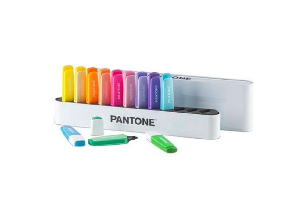 Immagine di Desk set evidenziatori - punta a scalpello - colori assortiti - Pantone - conf. 12 pezzi